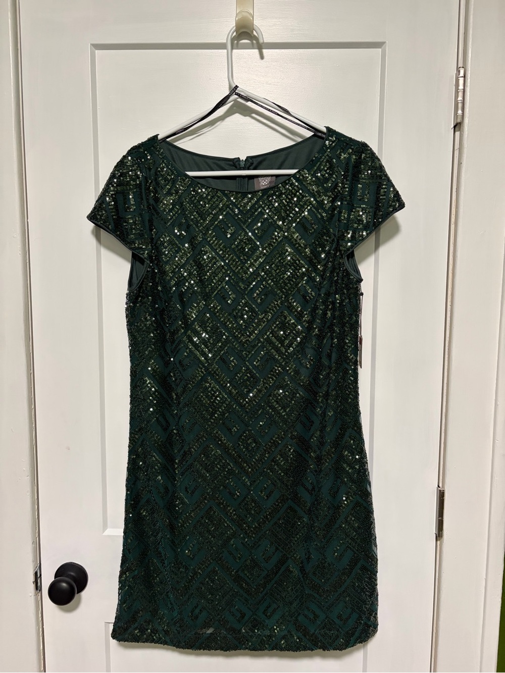 Vince Camuto Dark Green Sequin Mini Dress